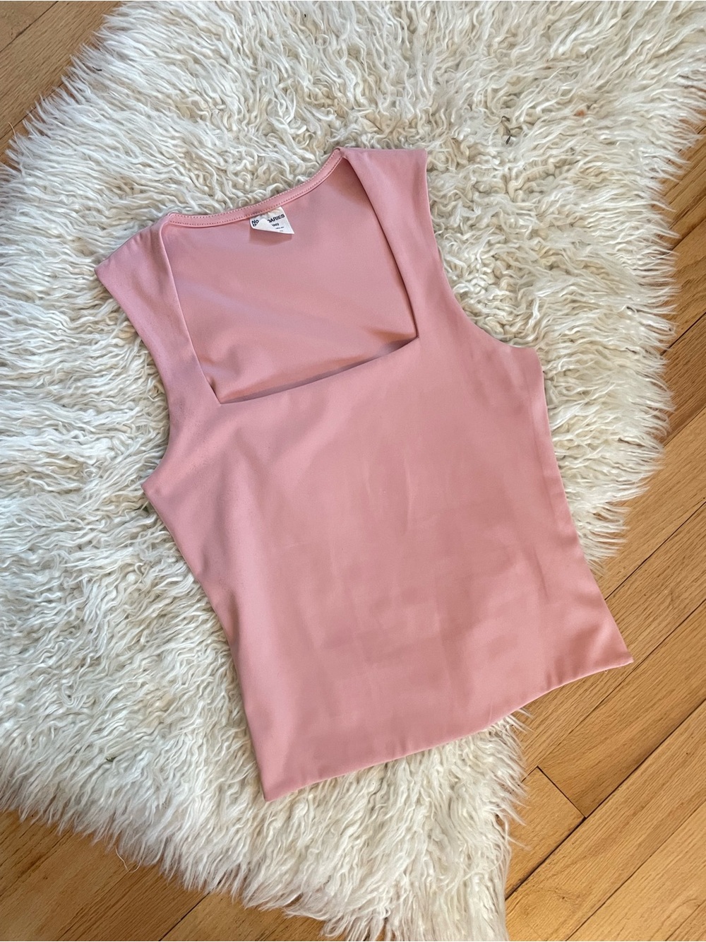 No Boundaries Rose Pink Square-Neck Tank Top
